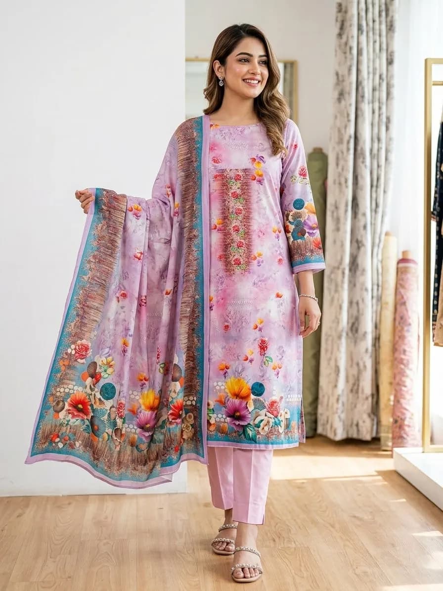 Premium Printed Cotton Unstitched 3-Piece Suit Collection — Savageon Bangladesh