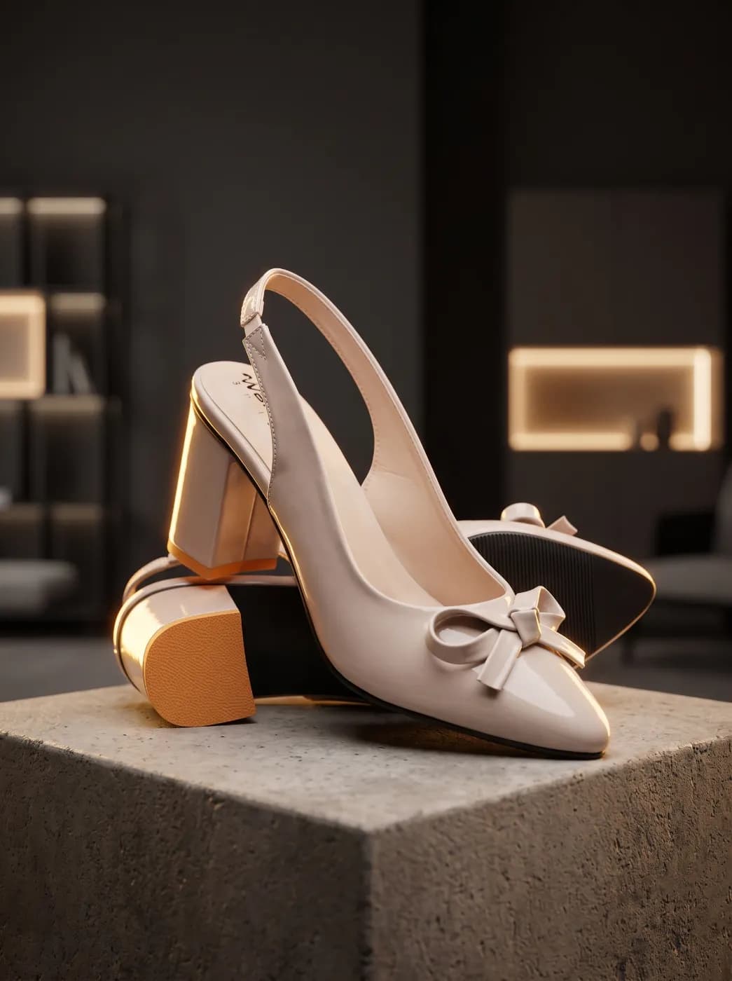 Women’s Elegant Bow Slingback Heel – Cream — Savageon Bangladesh