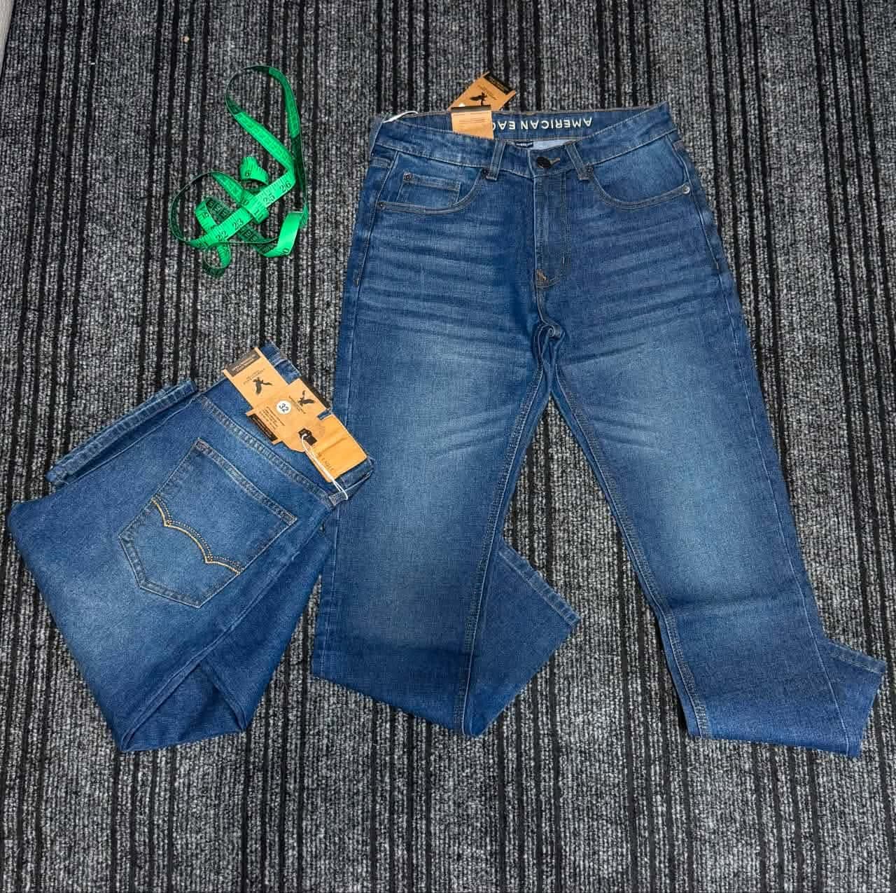 American Engle Men's Mid Blue Straight Fit Denim Jeans — Savageon Bangladesh